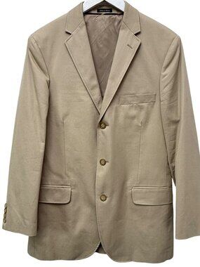 J.CREW Khaki Cotton Blazer Mens 38R Classic Casual Sport Coat Preppy